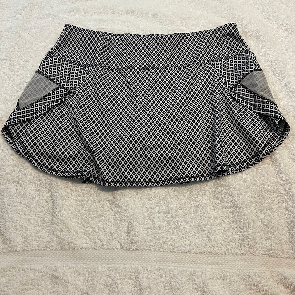 Lucky in Love Navy geometric Patterned Skirt
